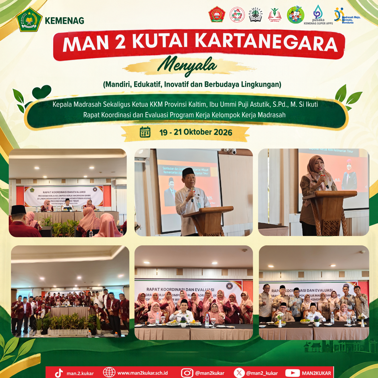 Kepala MAN 2 Kukar Ikuti Rakor dan Evaluasi Program Kerja KKM Kaltim